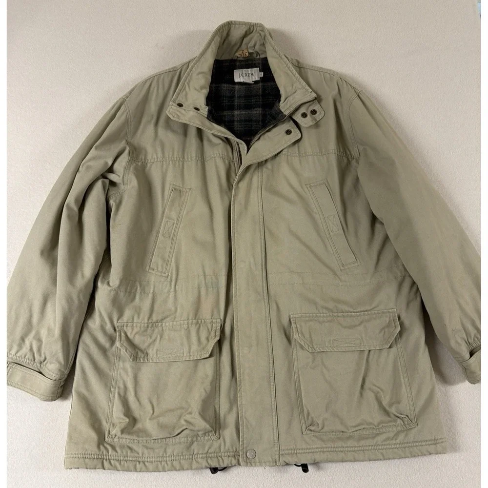 Vtg J Crew Heritage Barn Jacket Chore Wool Lined‎ Tan Size 2XL  Just Dry Cleaned